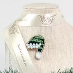 Load and play video in Gallery viewer, Handmade Green Santa Christmas Hat Brooch/ Pin
