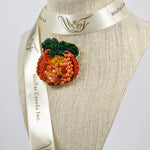 Load image into Gallery viewer, Handmade Crystal Pumpkin Brooch/ Pin
