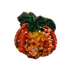 Handmade Crystal Pumpkin Brooch/ Pin