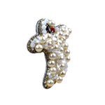 Load image into Gallery viewer, Handmade Crystal-Pearl Cute Ghost Brooch/ Pin
