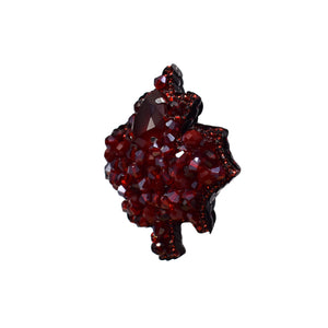 Handmade Crystal Cherry Red Maple Leaf Brooch/ Pin