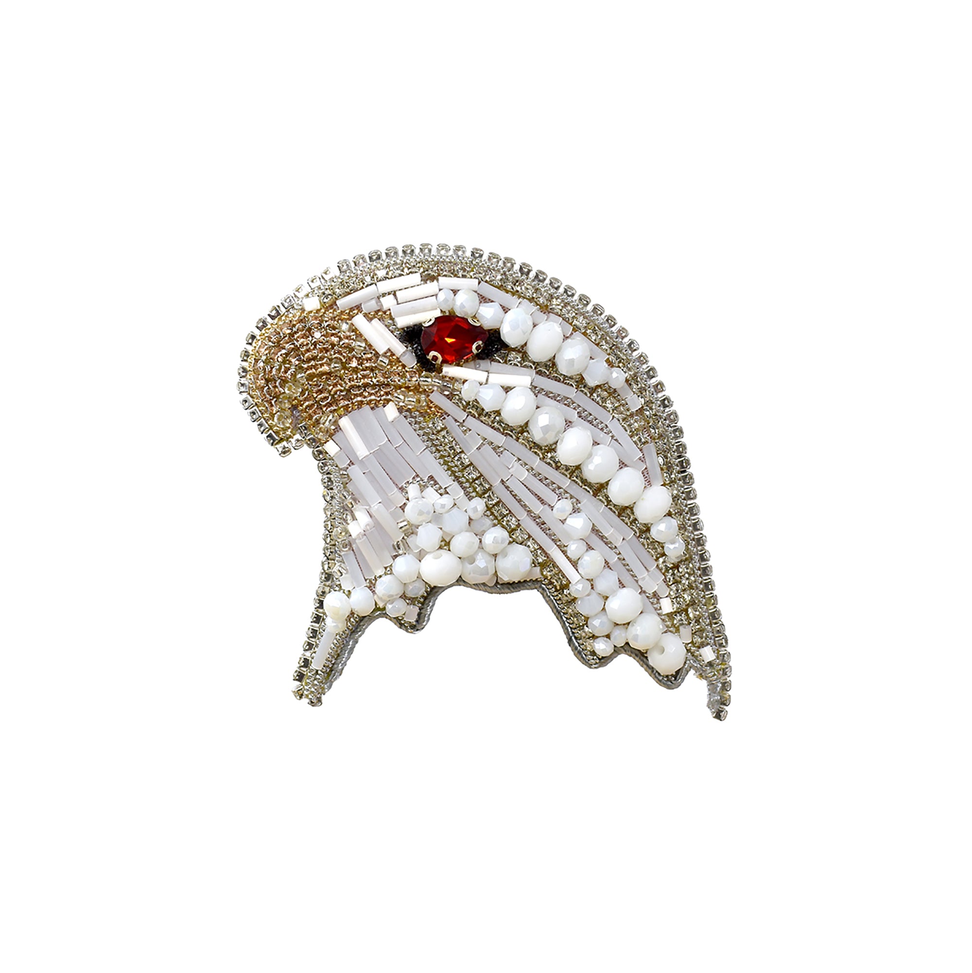 Handmade White Eagle Brooch