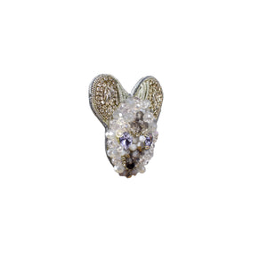 Handmade Crystal Purple Eye Mouse Brooch