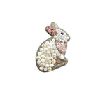 Load image into Gallery viewer, Handmade Snowy Rabbit Brooch
