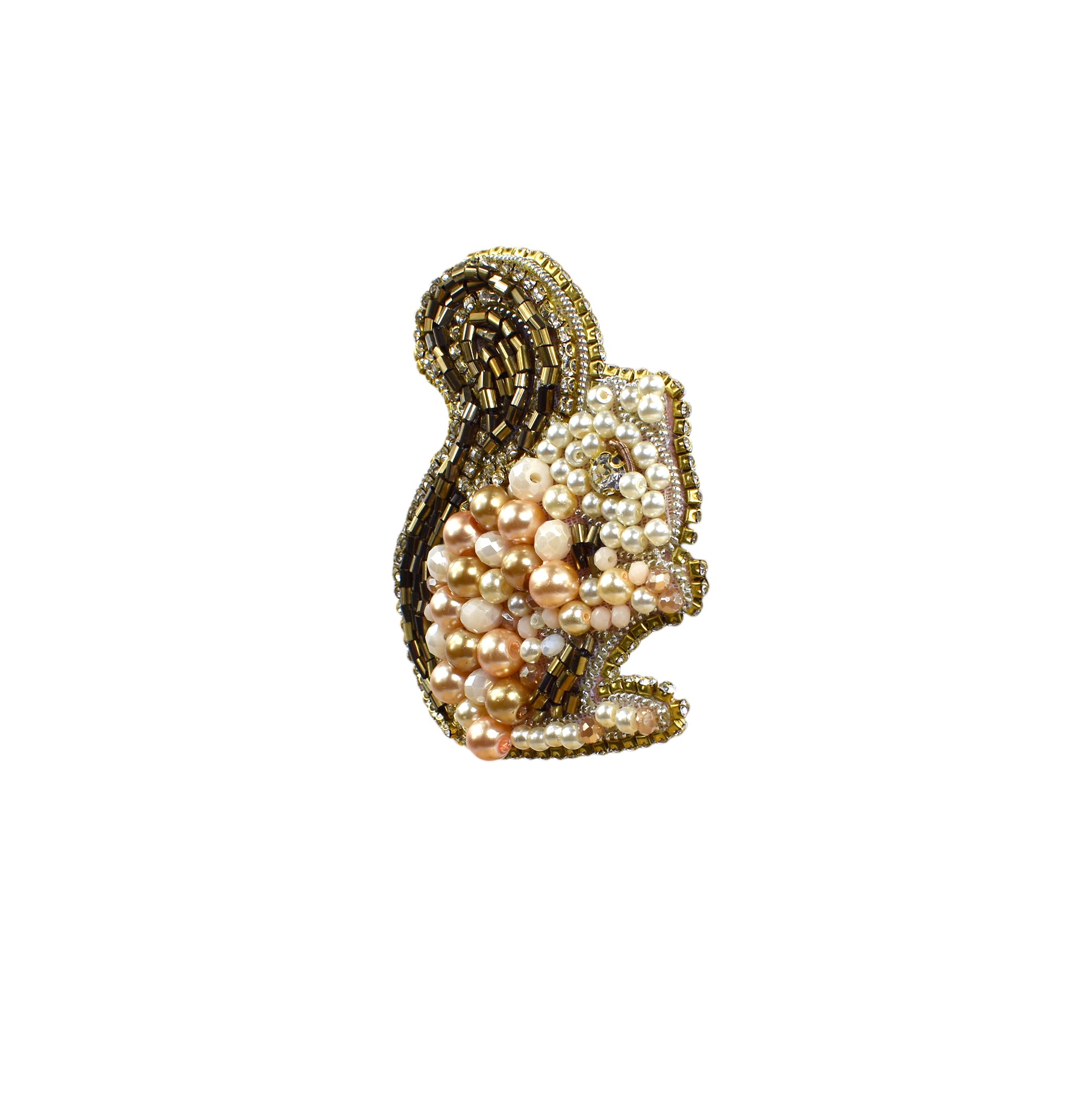 Handmade Goldish Squirrel Brooch