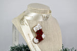 Load image into Gallery viewer, Handmade Red Santa Claus Christmas Socks Brooch/ Pin
