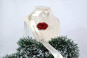 Handmade Red Velvet Kiss Brooch/ Pin