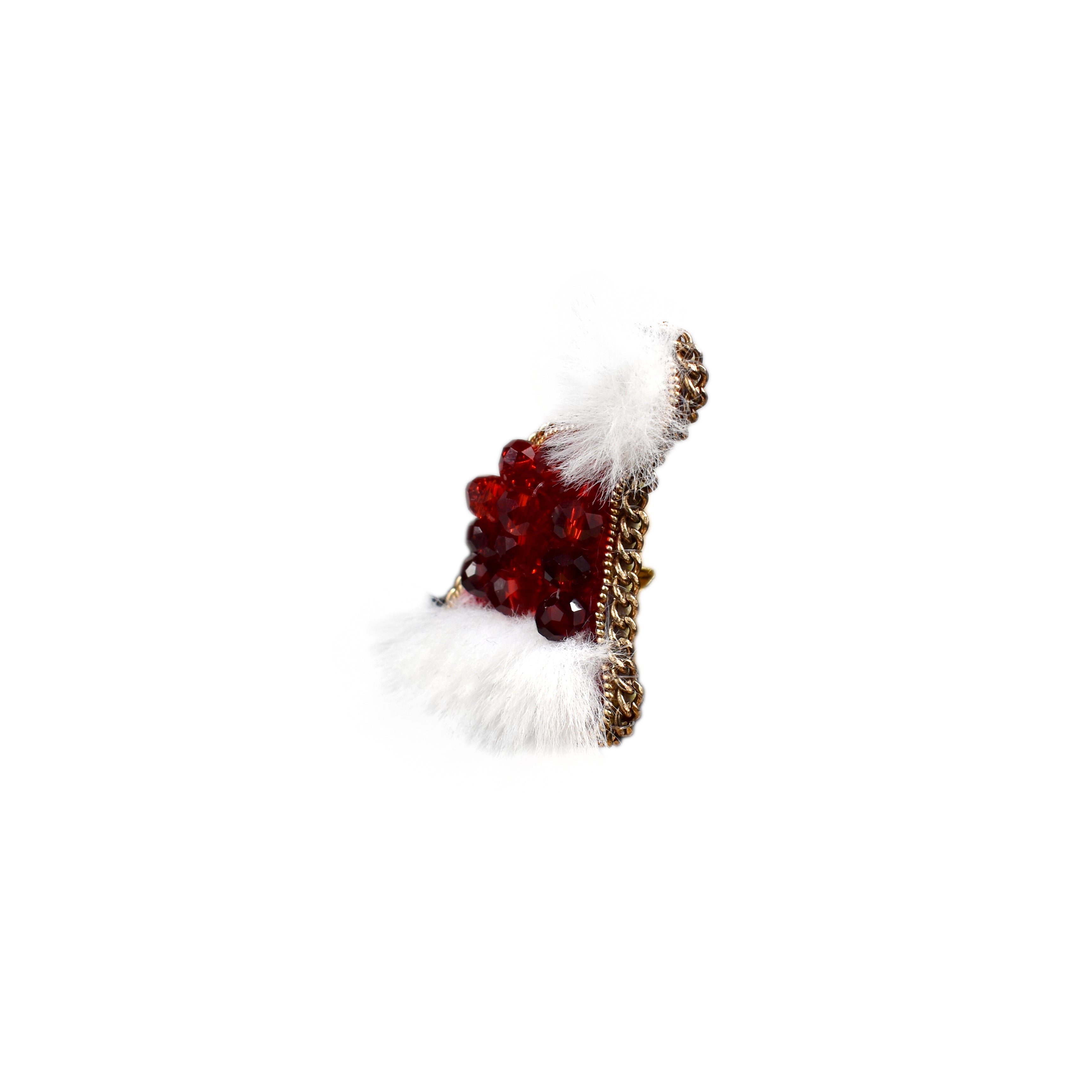 Handmade Red Santa Christmas Hat Brooch/ Pin