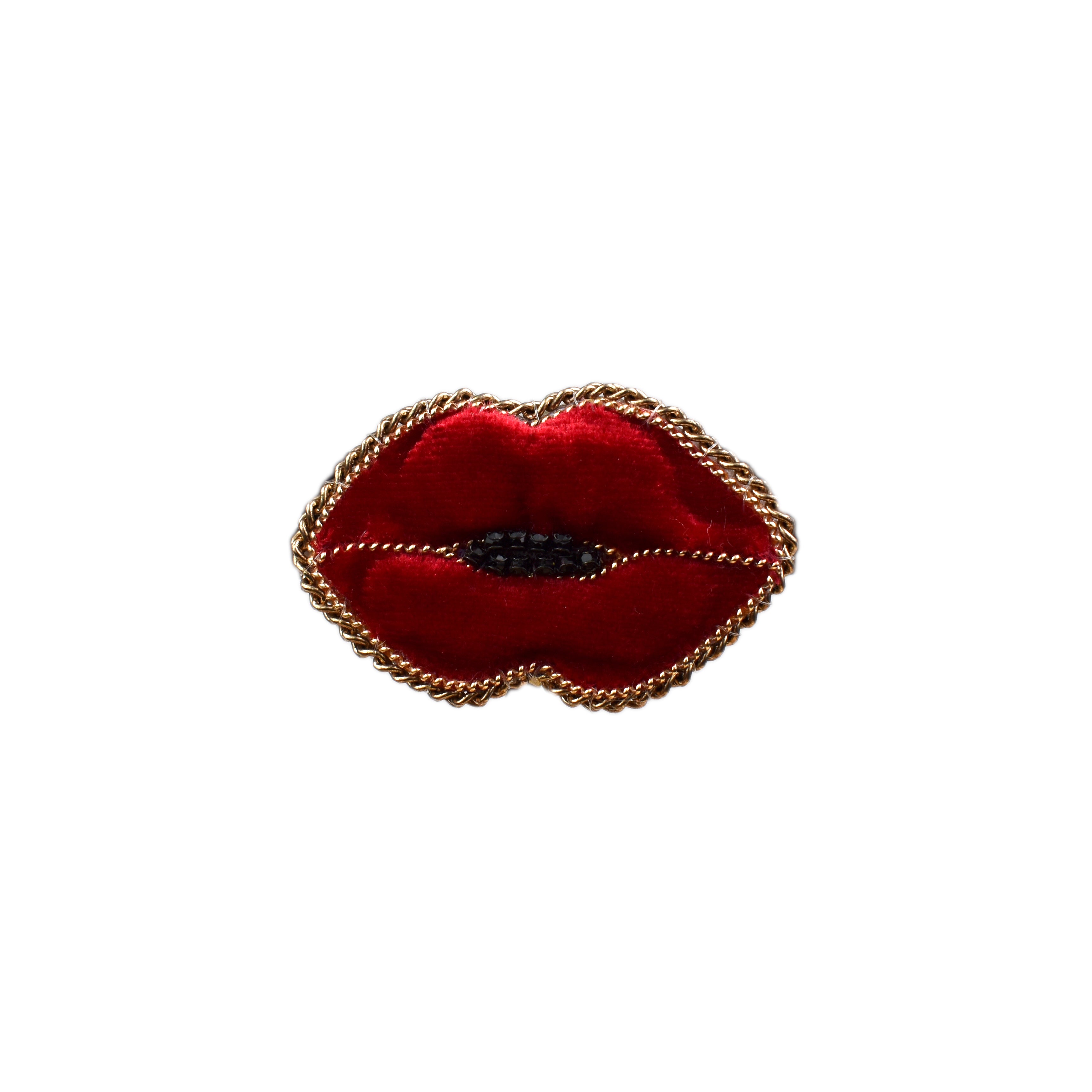 Handmade Red Velvet Kiss Brooch/ Pin