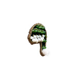 Load image into Gallery viewer, Handmade Green Santa Christmas Hat Brooch/ Pin
