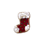 Load image into Gallery viewer, Handmade Red Santa Claus Christmas Socks Brooch/ Pin
