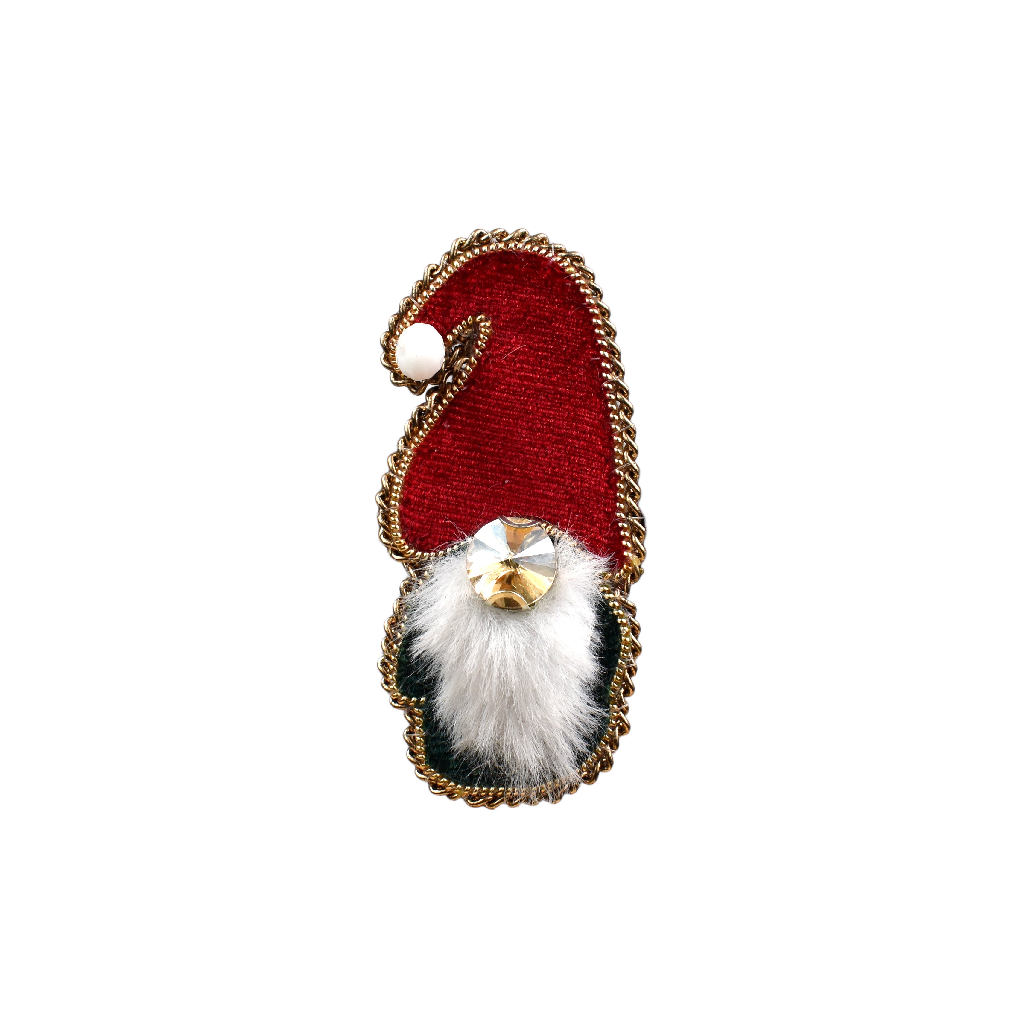 Handmade Red Velvet Santa Claus Christmas Brooch/ Pin