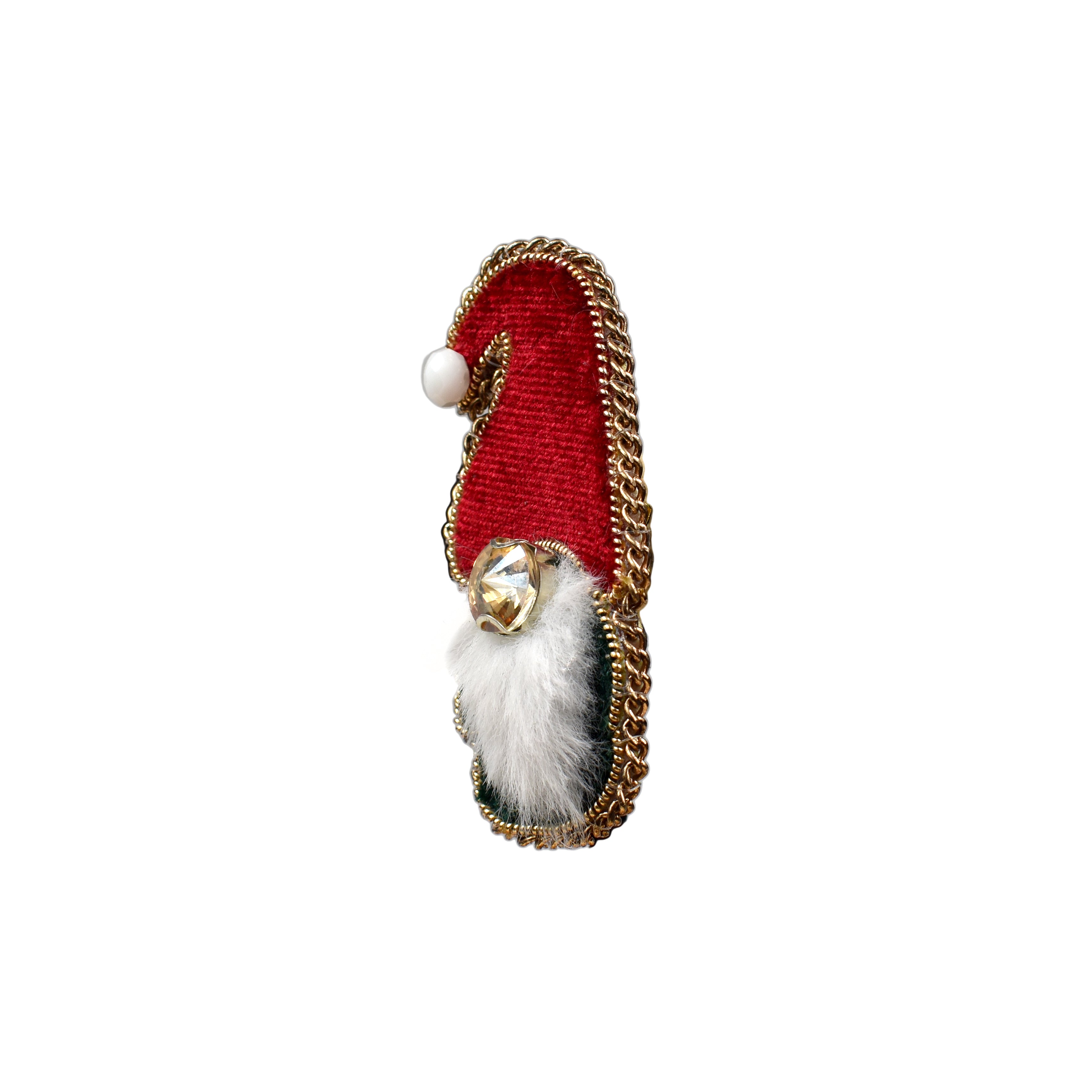 Handmade Red Velvet Santa Claus Christmas Brooch/ Pin