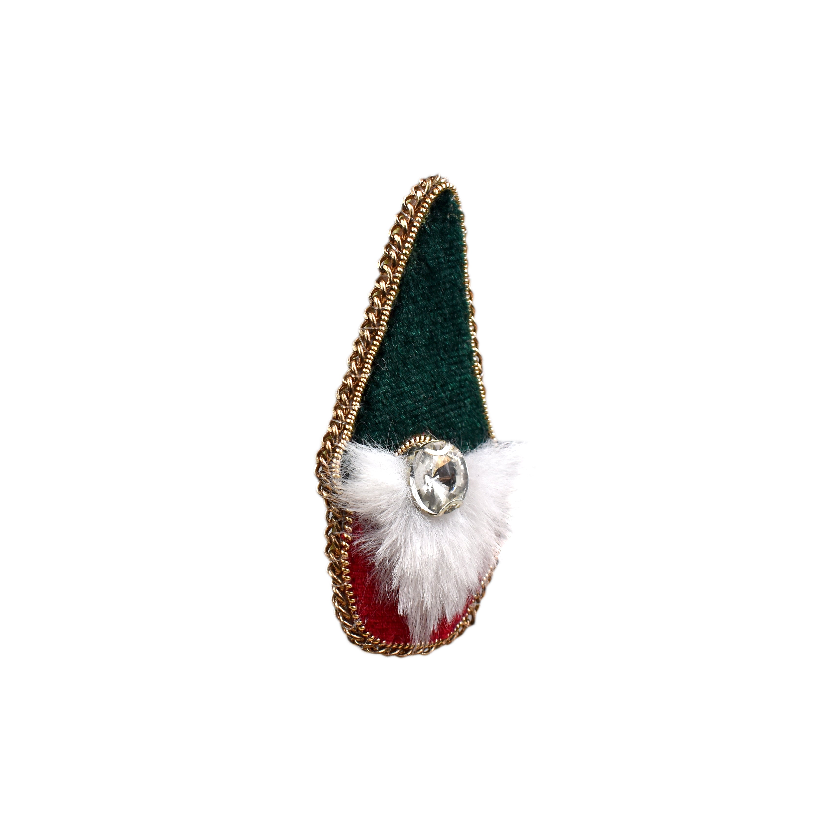 Handmade Green Velvet Santa Claus Christmas Brooch/ Pin