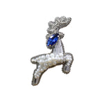 Load image into Gallery viewer, Handmade Deep-Blue Head Christmas Reindeer Brooch/ Pin
