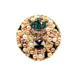 Load image into Gallery viewer, Handmade Gold-Black-Green Leo Brooch
