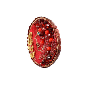 Handmade Gold-Red Virgo Brooch