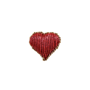 Handmade Matt Ever Red Heart Brooch/ Pin