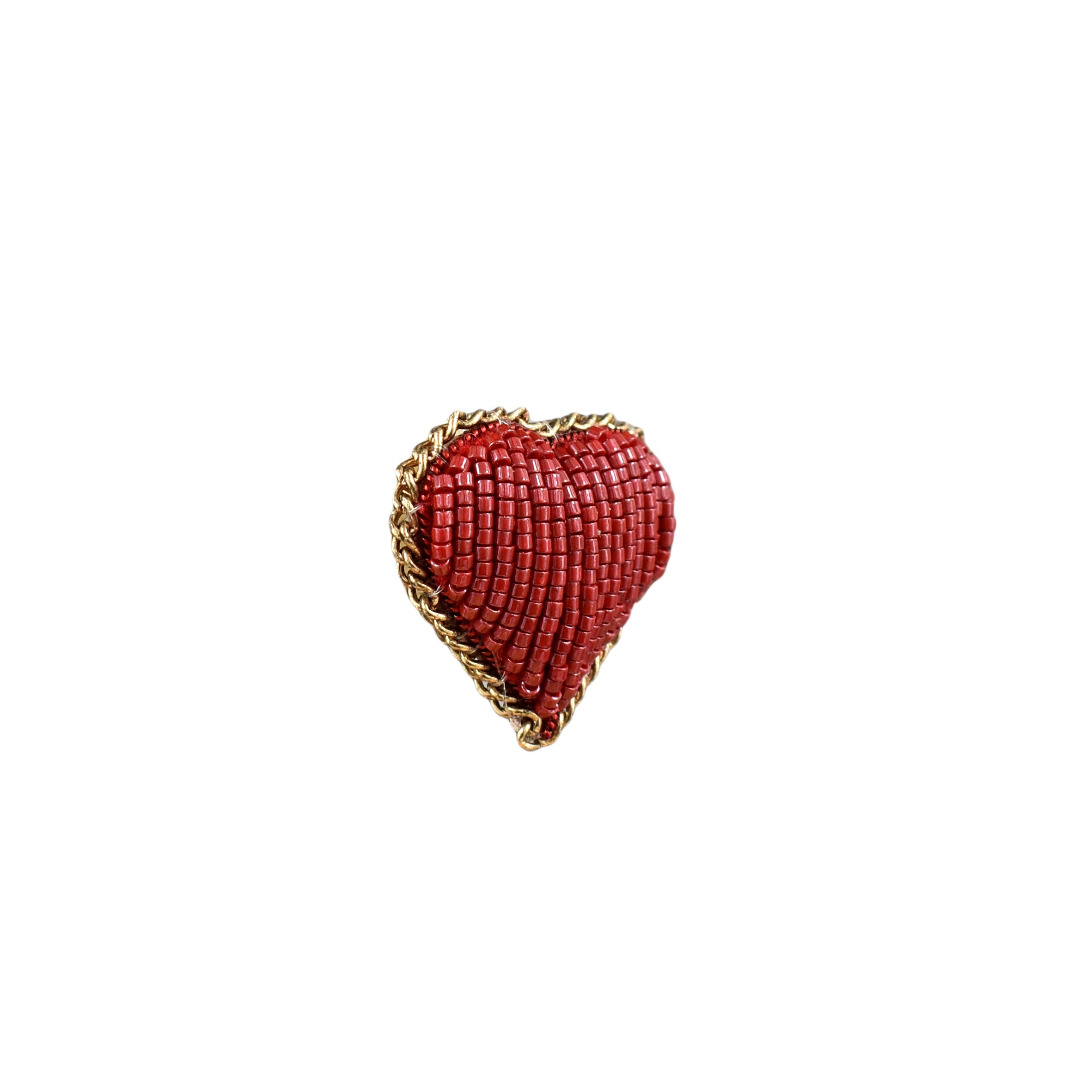 Handmade Matt Ever Red Heart Brooch/ Pin