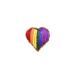 Load image into Gallery viewer, Handmade LGTBQ Rainbow Heart Brooch/ Pin
