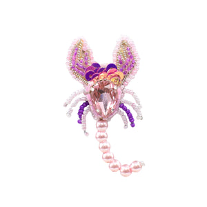 Handmade Pink Scorpio Brooch