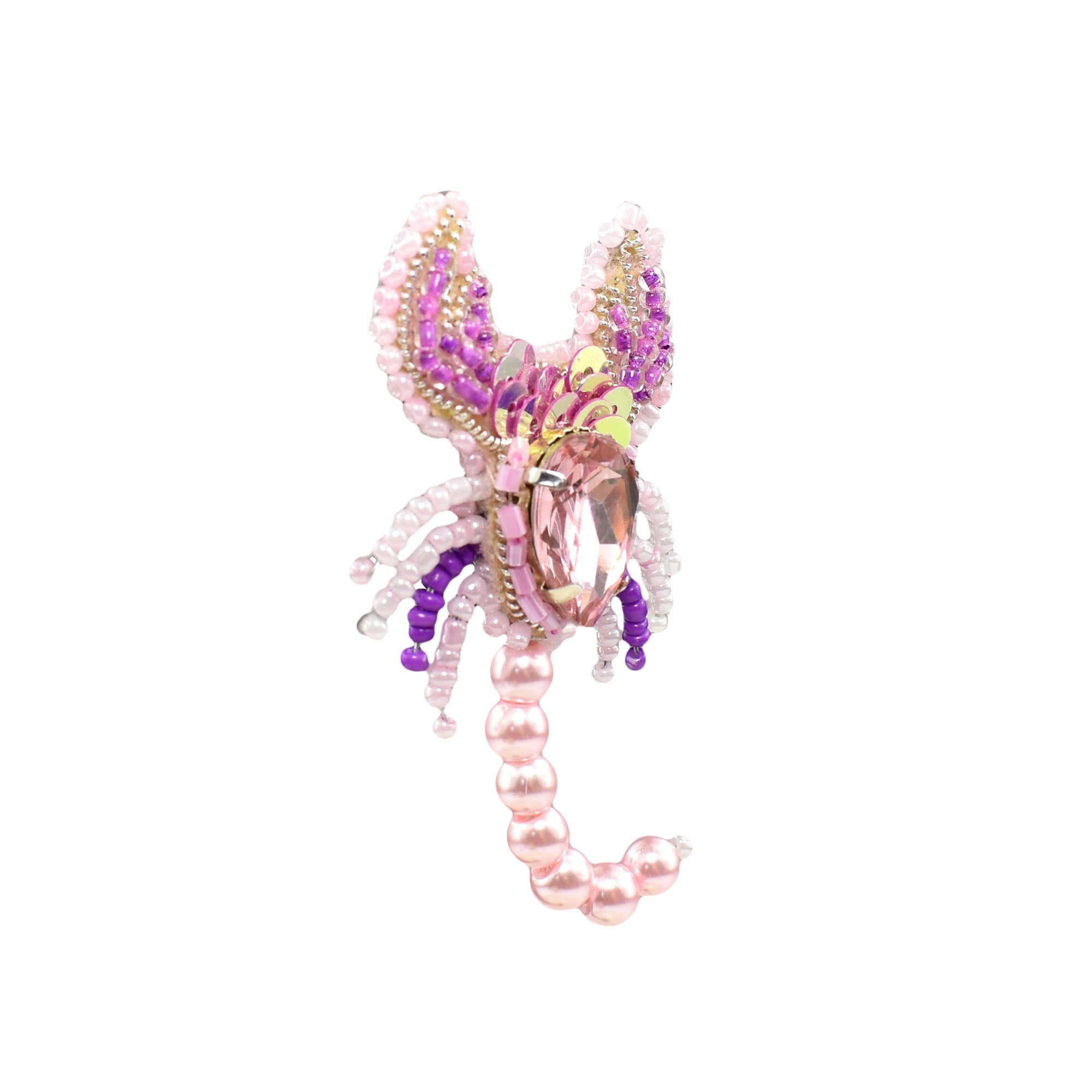 Handmade Pink Scorpio Brooch