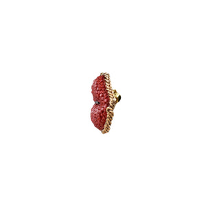 Handmade Deep Red Kiss Brooch/ Pin