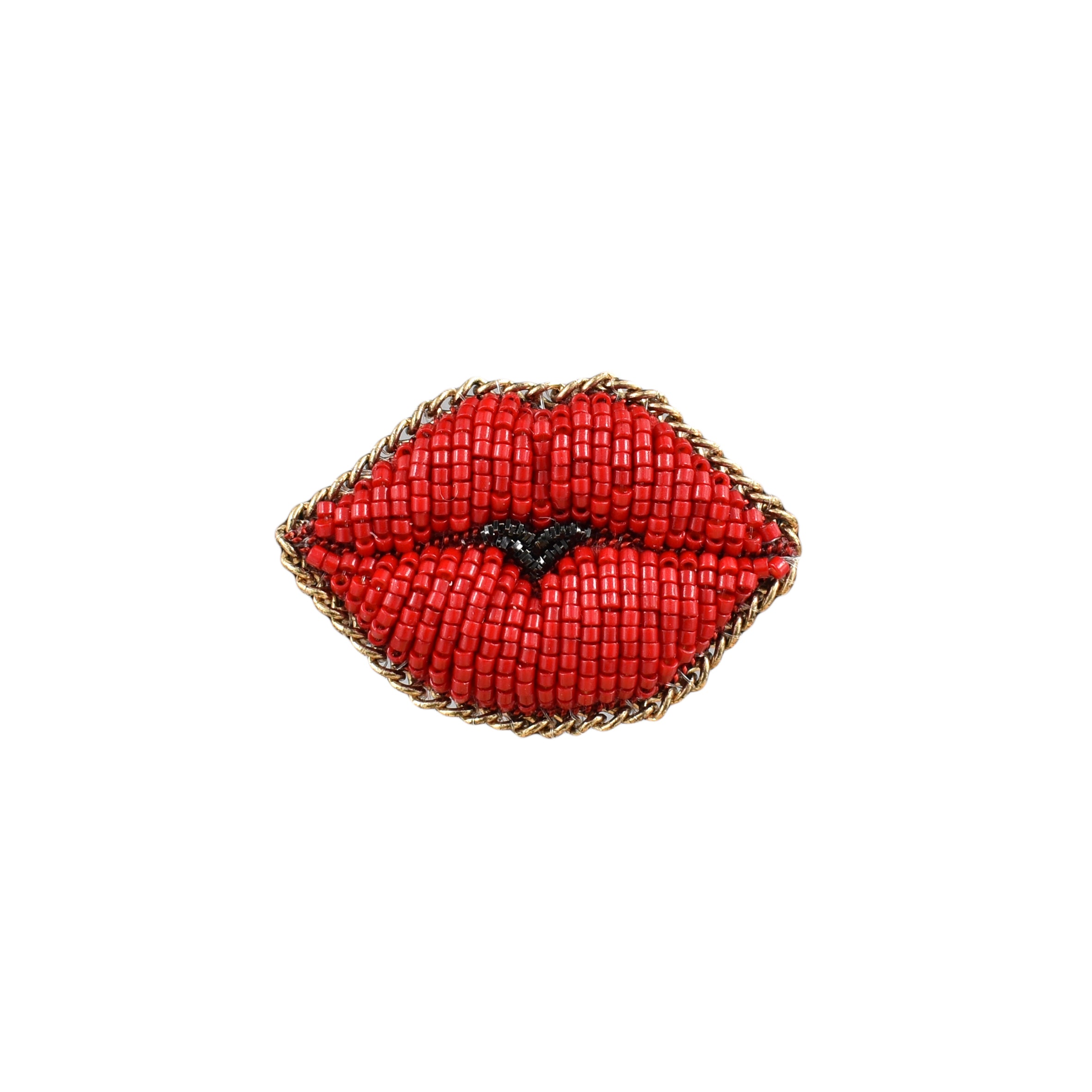 Handmade Ever Red Kiss Brooch/ Pin