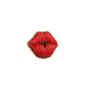 Handmade Ever Red Kiss Brooch/ Pin