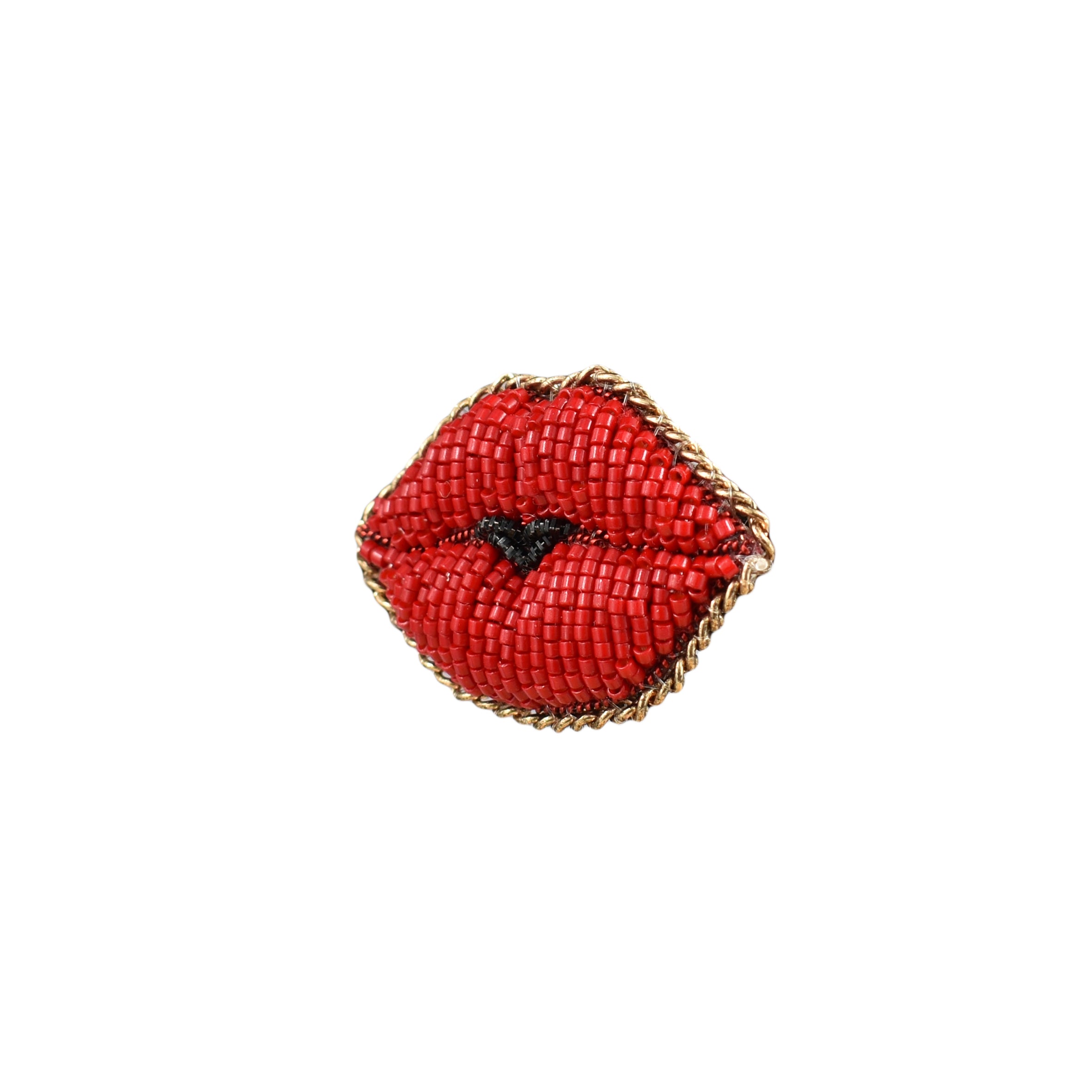 Handmade Ever Red Kiss Brooch/ Pin