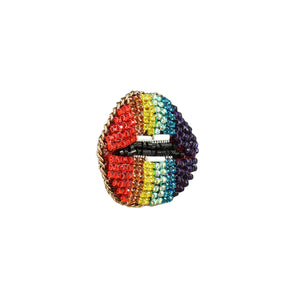 Handmade Rainbow Hot Lips Brooch/ Pin