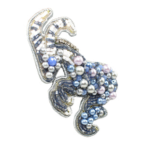 Handmade Silver-Blue Capricorn Brooch