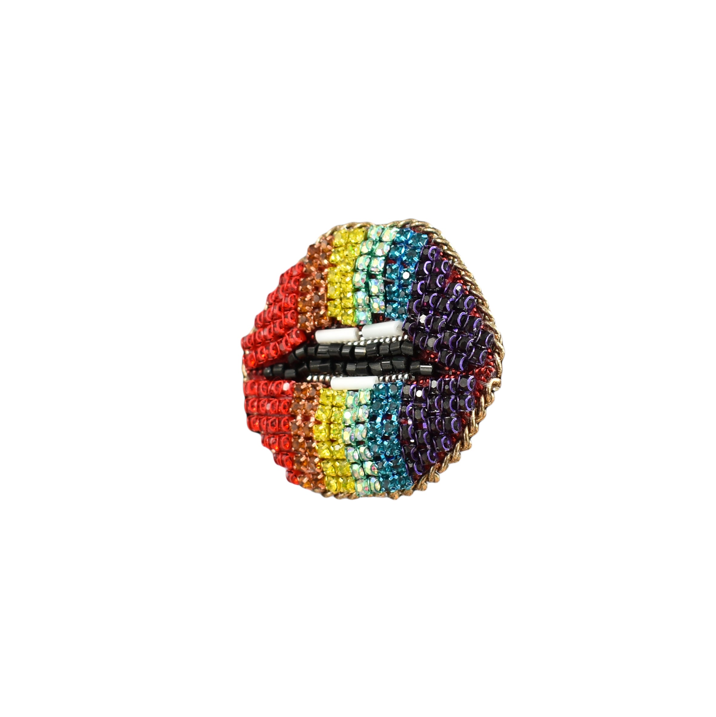 Handmade Rainbow Hot Lips Brooch/ Pin