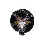 Load image into Gallery viewer, Handmade Black-Gold Capricorn Brooch
