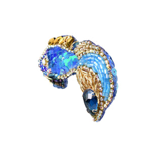 Handmade Gold-Blue Pisces Brooch