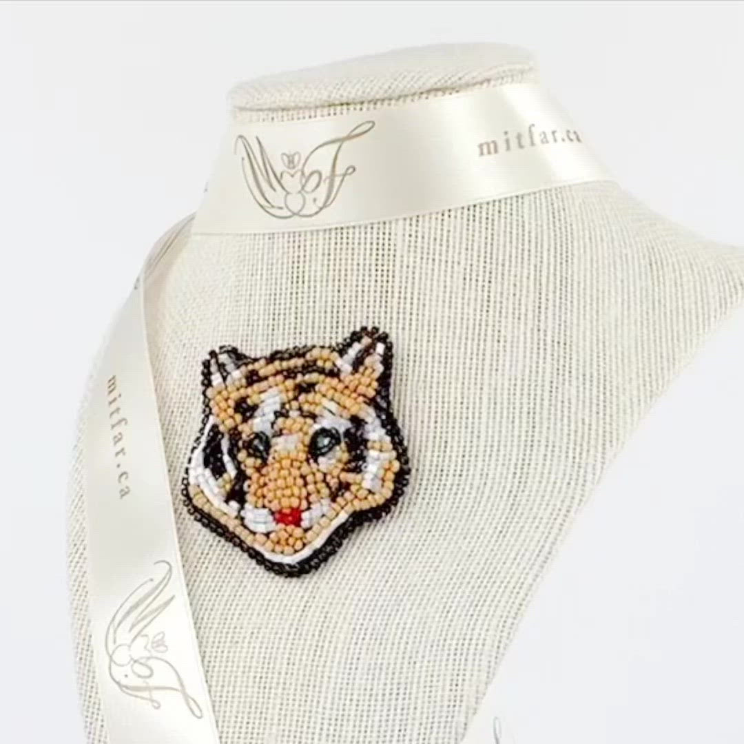 Handmade Tiger Brooch